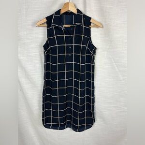 Ann Taylor Navy Sleeveless Dress Preppy Office Workwear Business Women’s XS